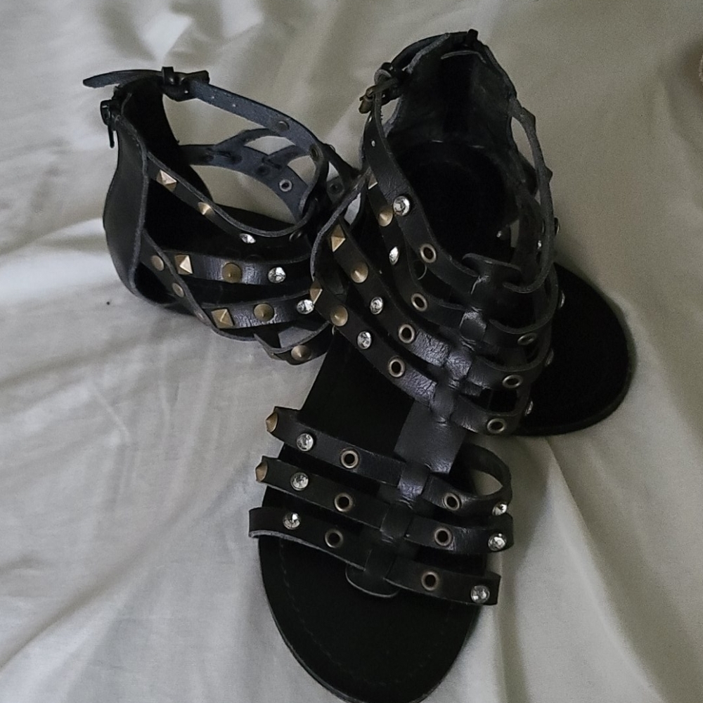 Aldo Black Studded Sandals